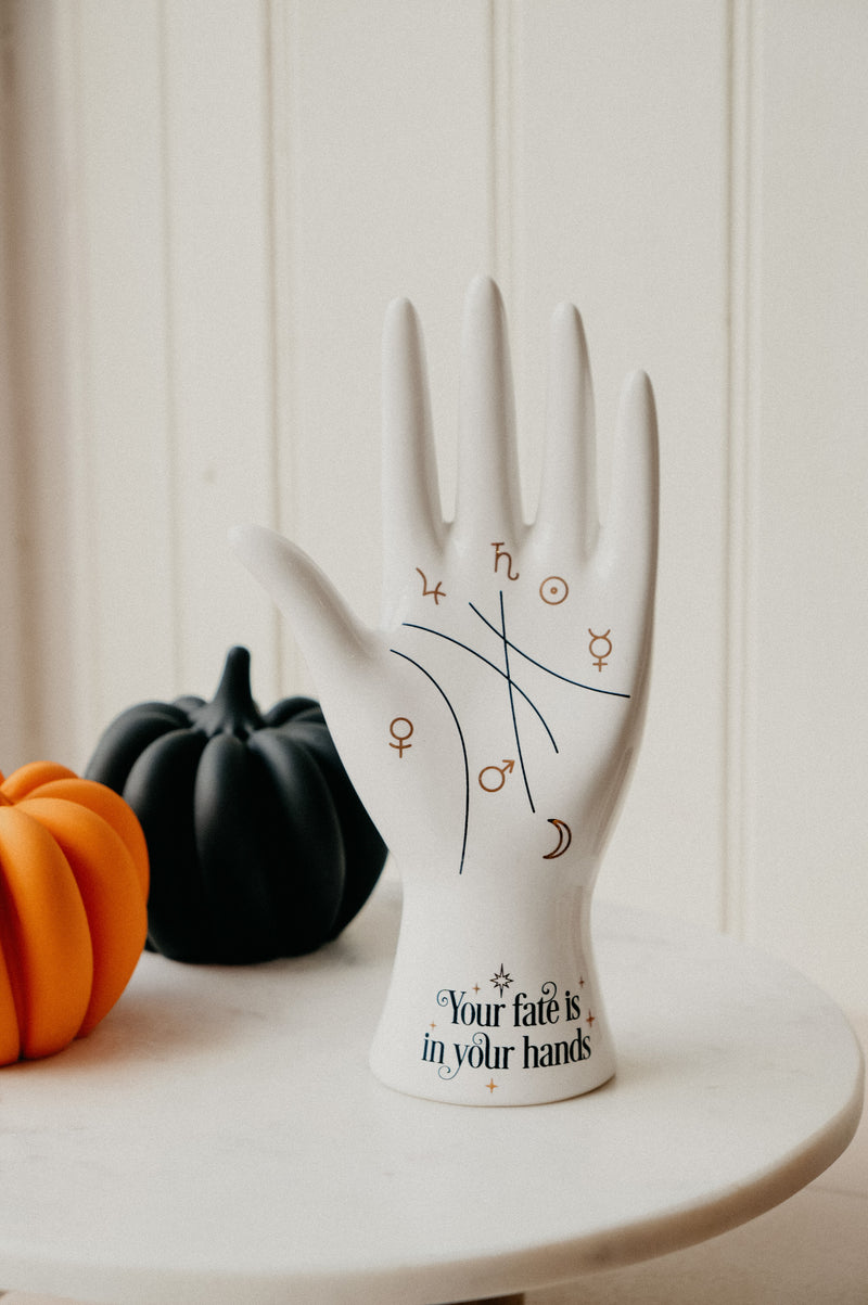 Palmistry Halloween Autumn White Palm Hand Ornament