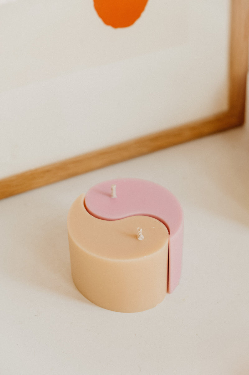 Ying Yang Handmade Vegan Soy Wax Candles - sold as 2 pieces