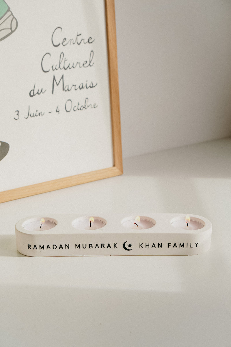 Ramadan / Eid Mubarak Personalised Stone Tealight Candle Holder