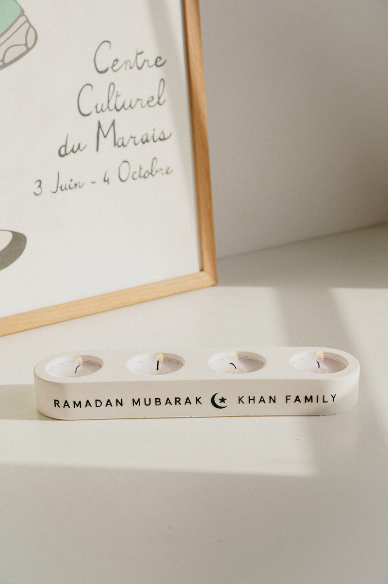 Ramadan / Eid Mubarak Personalised Stone Tealight Candle Holder