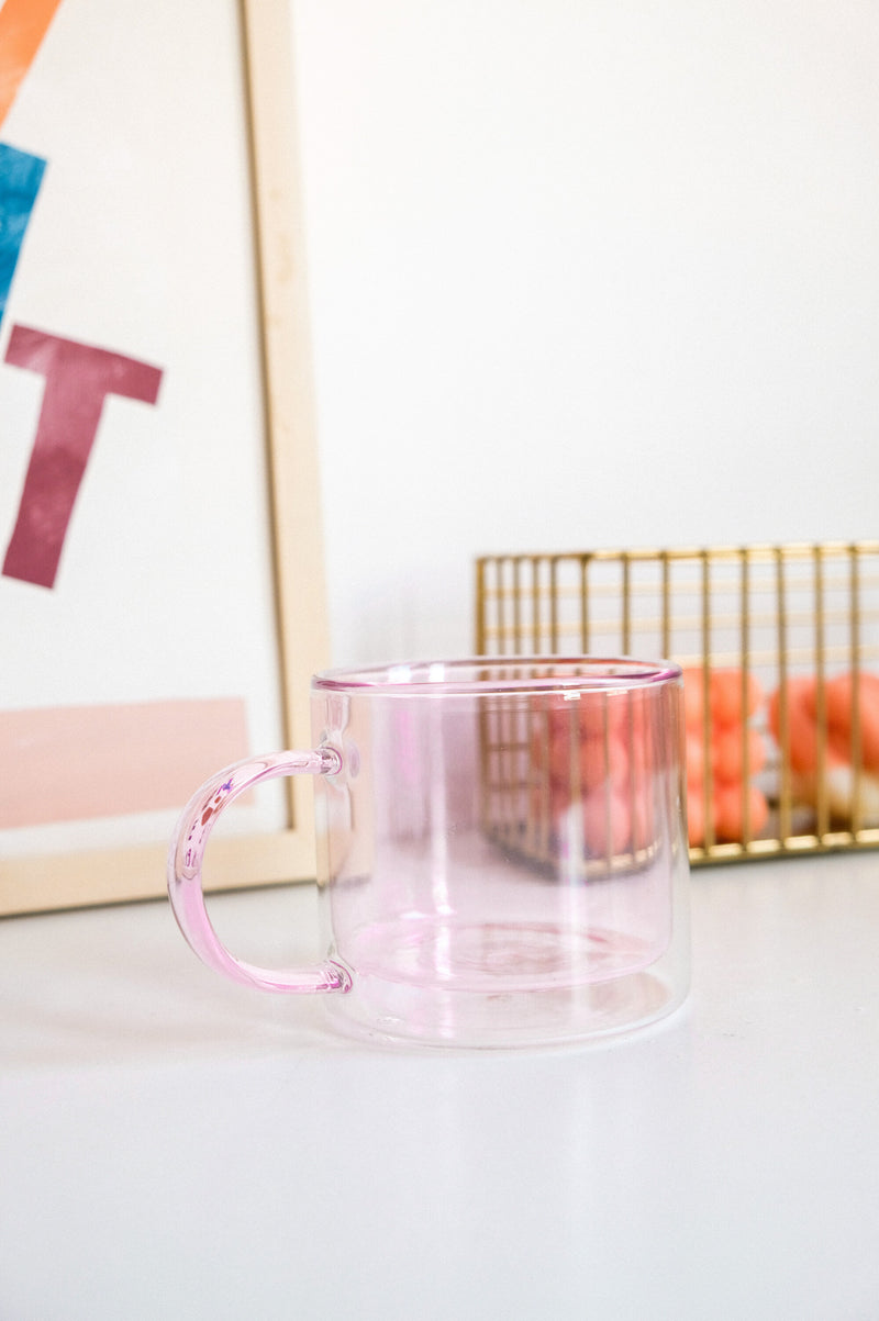 Monica Double Layered Mug - available in Green, Pink, Mustard, Teal, Clear and Grey