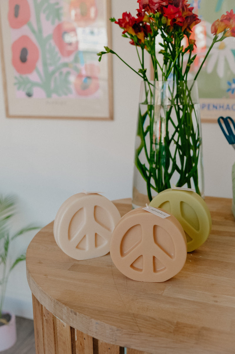 Peace Sign Handmade Vegan Soy Wax Candle