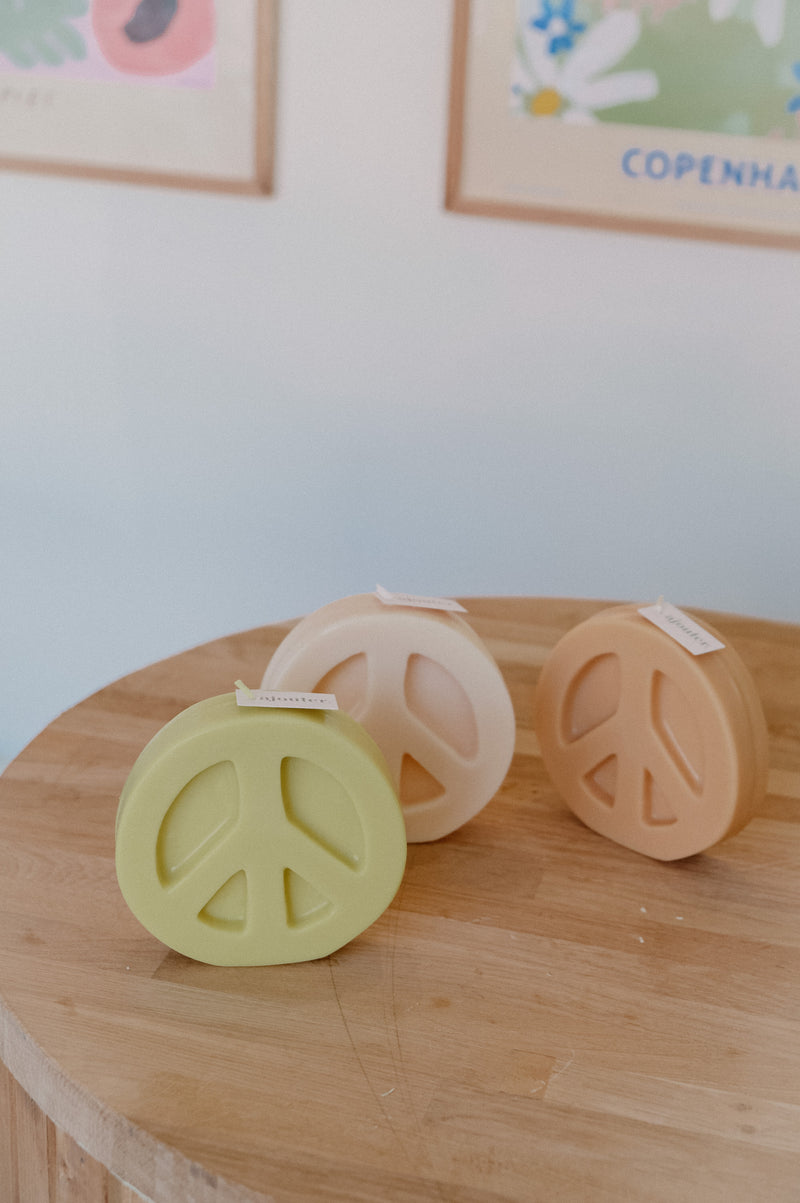 Peace Sign Handmade Vegan Soy Wax Candle