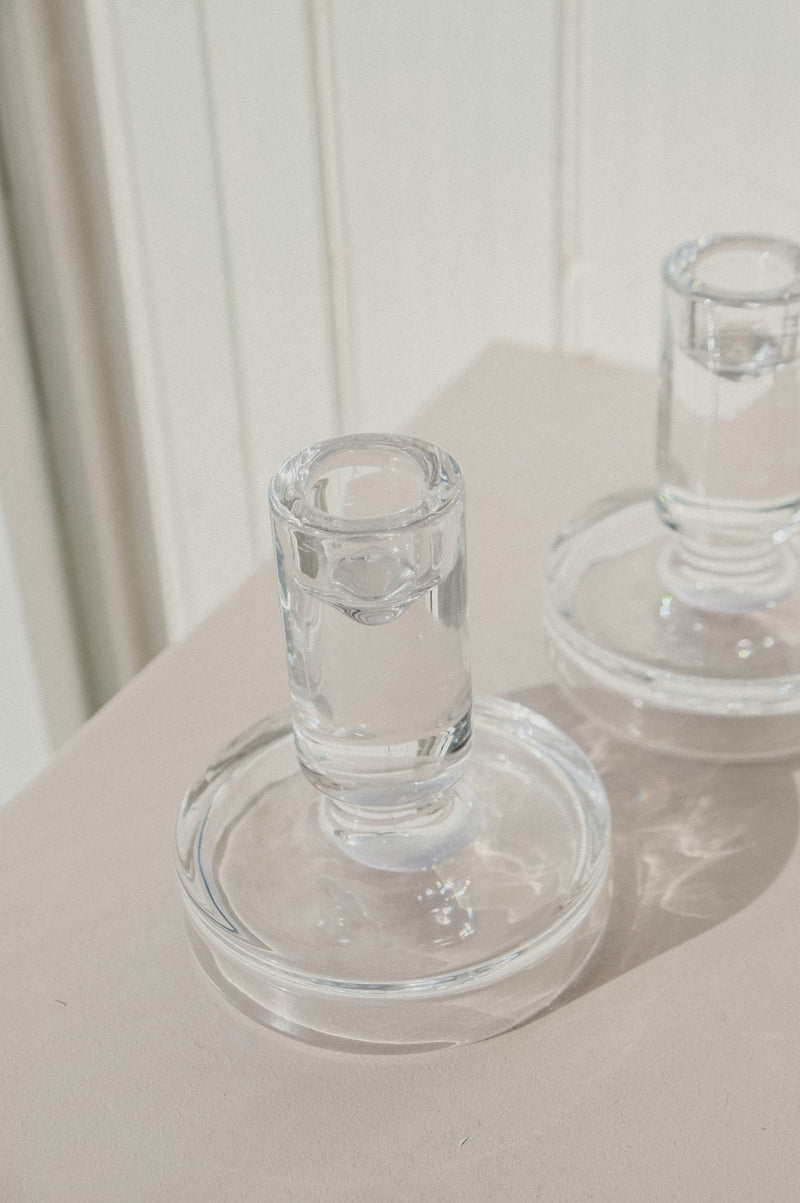 Sophina Clear Chunky Glass Candle Holder