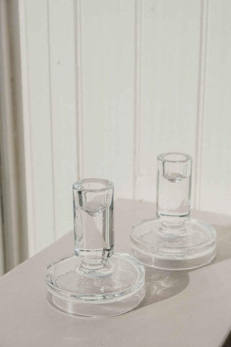 Sophina Clear Chunky Glass Candle Holder