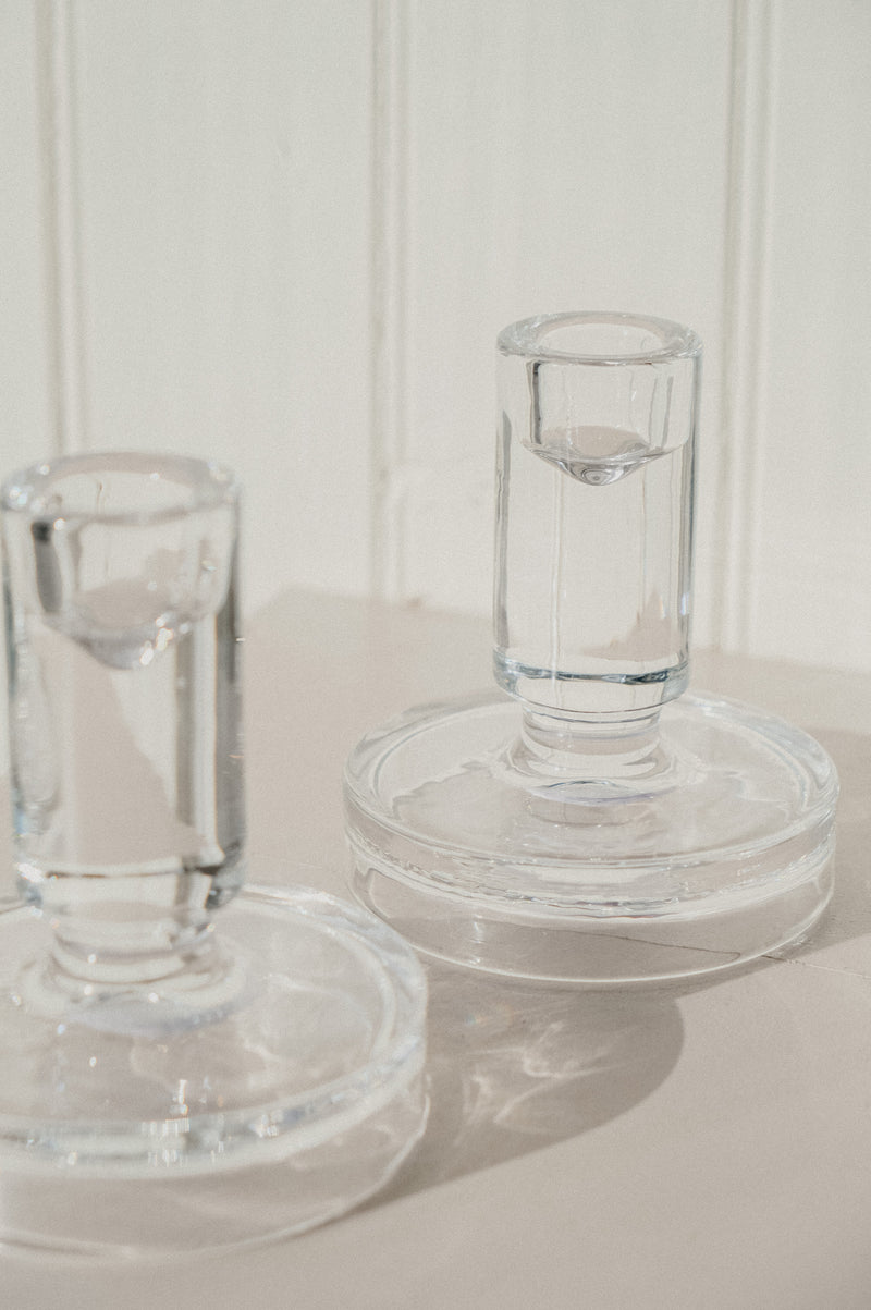 Sophina Clear Chunky Glass Candle Holder