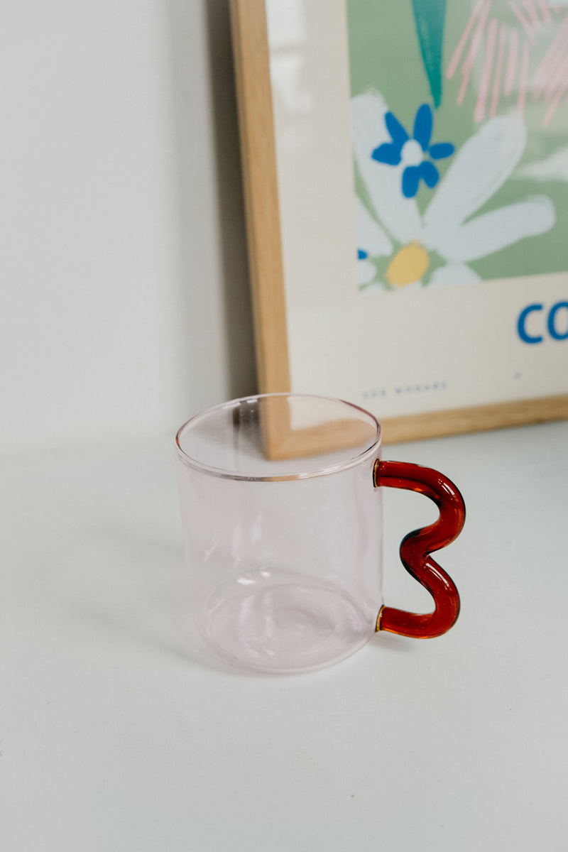 Frankie Wave Handle Borosilicate Mug / Cup