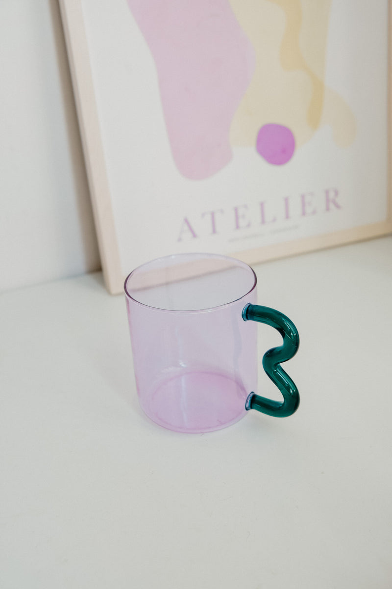 Frankie Wave Handle Borosilicate Mug / Cup