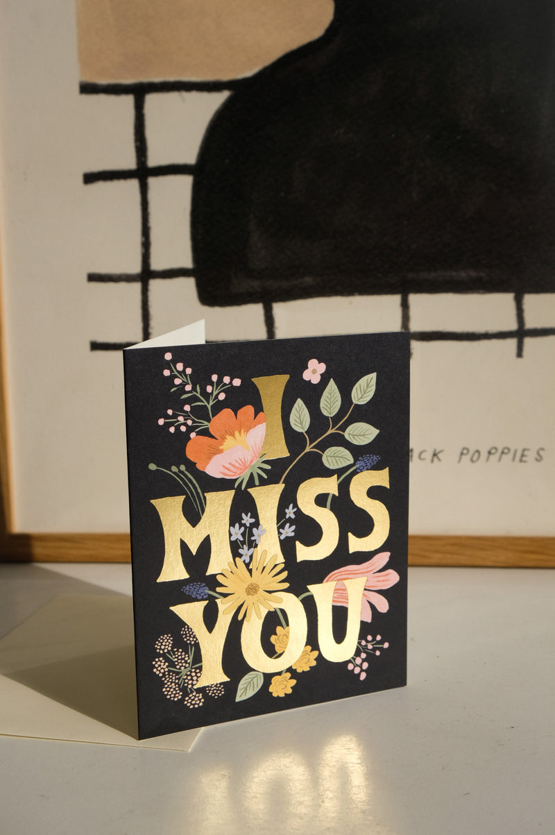 I Miss You Floral Greeting Gift Card
