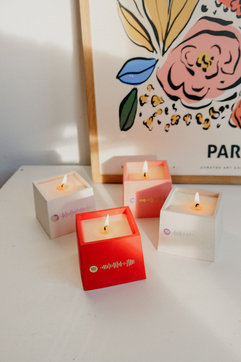 Spotify Personalised Handmade Vegan Soy Wax Candle - select your own colour and scent