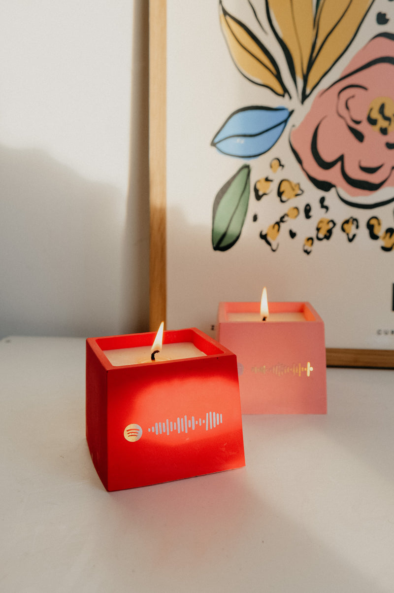 Spotify Personalised Handmade Vegan Soy Wax Candle - select your own colour and scent