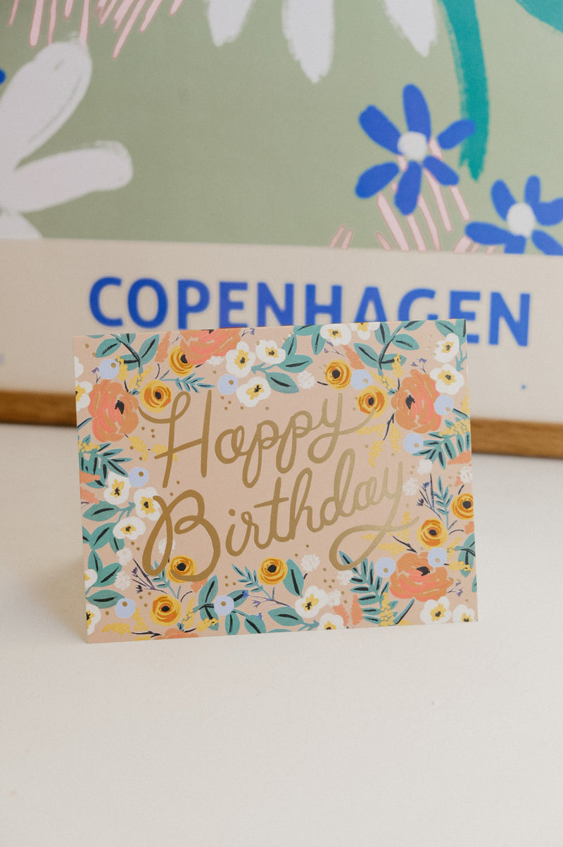Happy Birthday Pastel Floral Celebration Gift Card