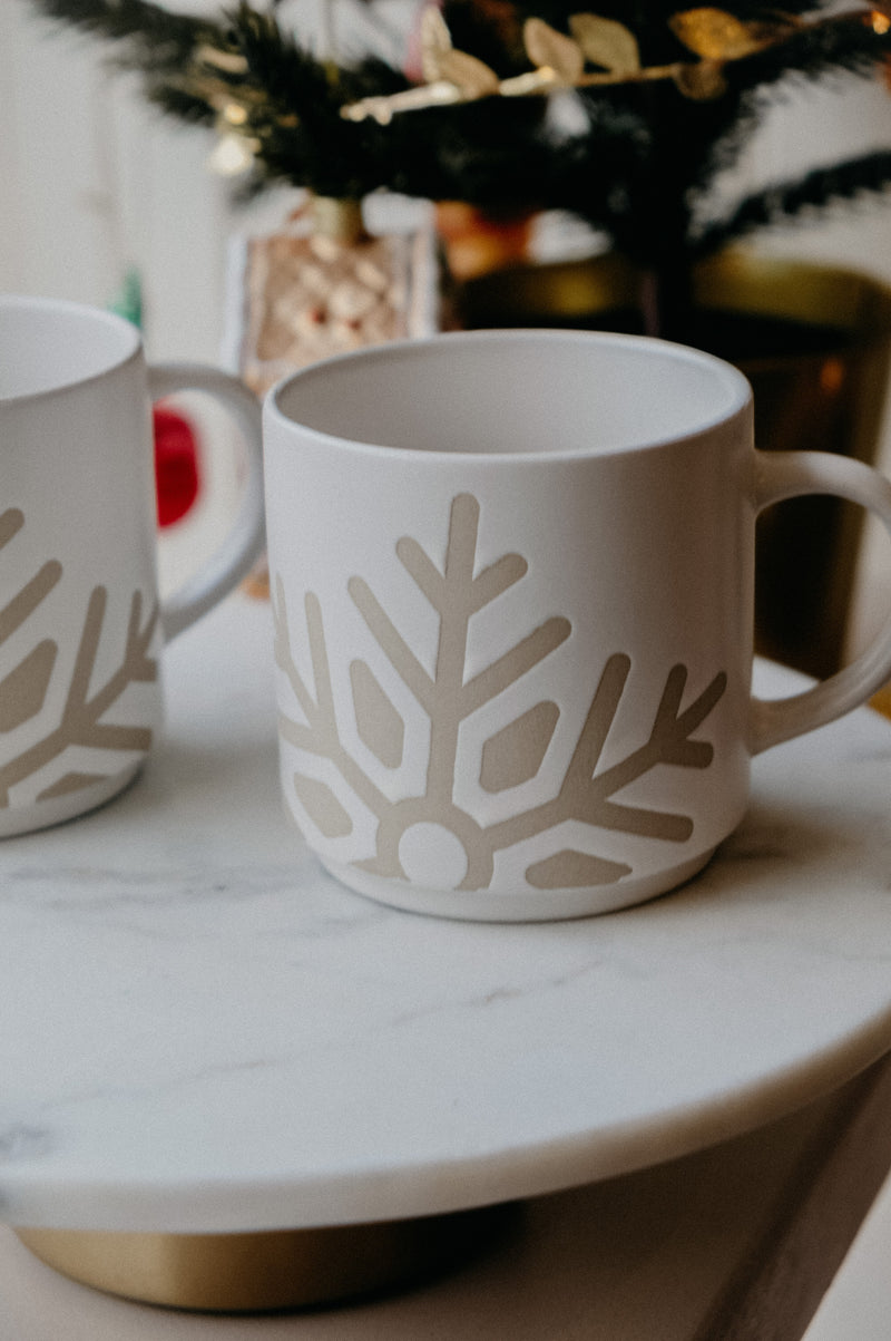 Norah Snowflake Festive Christmas White Ceramic Mug