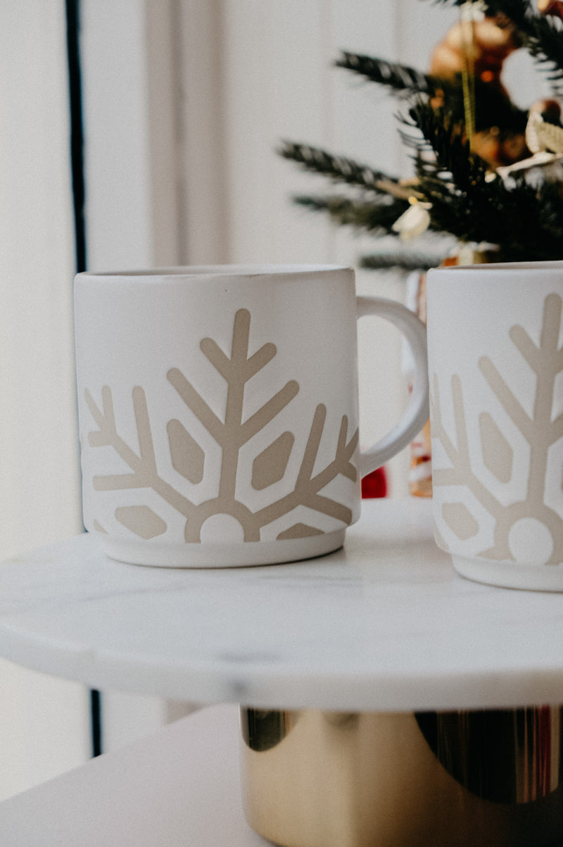 Norah Snowflake Festive Christmas White Ceramic Mug