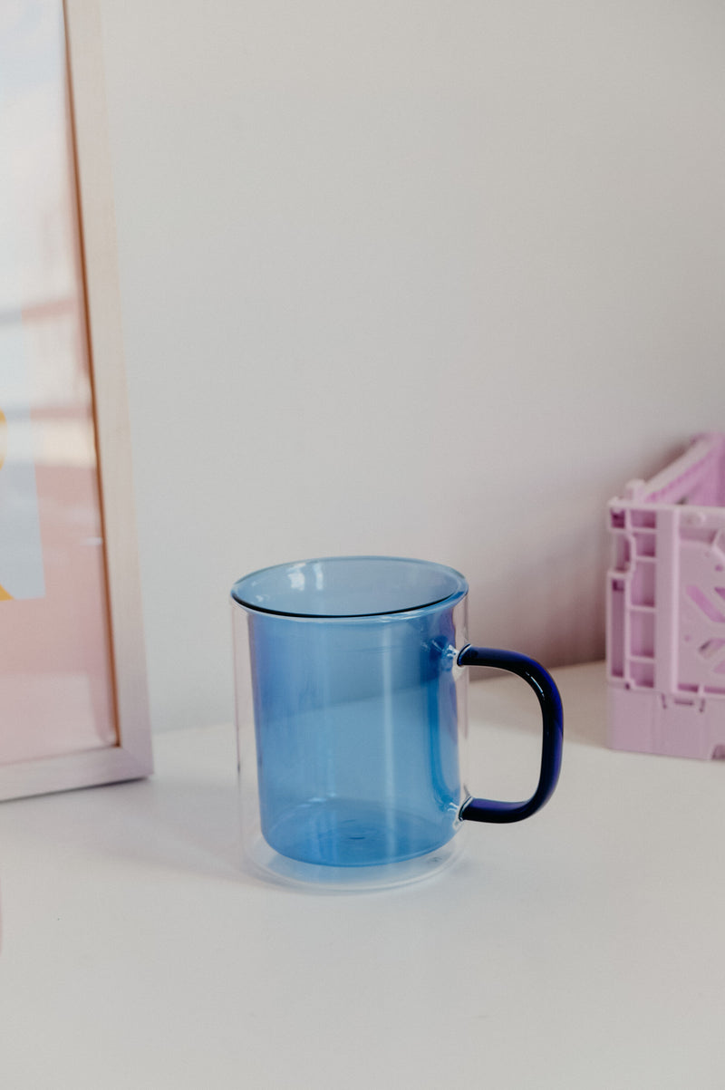 Monica Double Layered Large Mug - available in pink, mustard and blue
