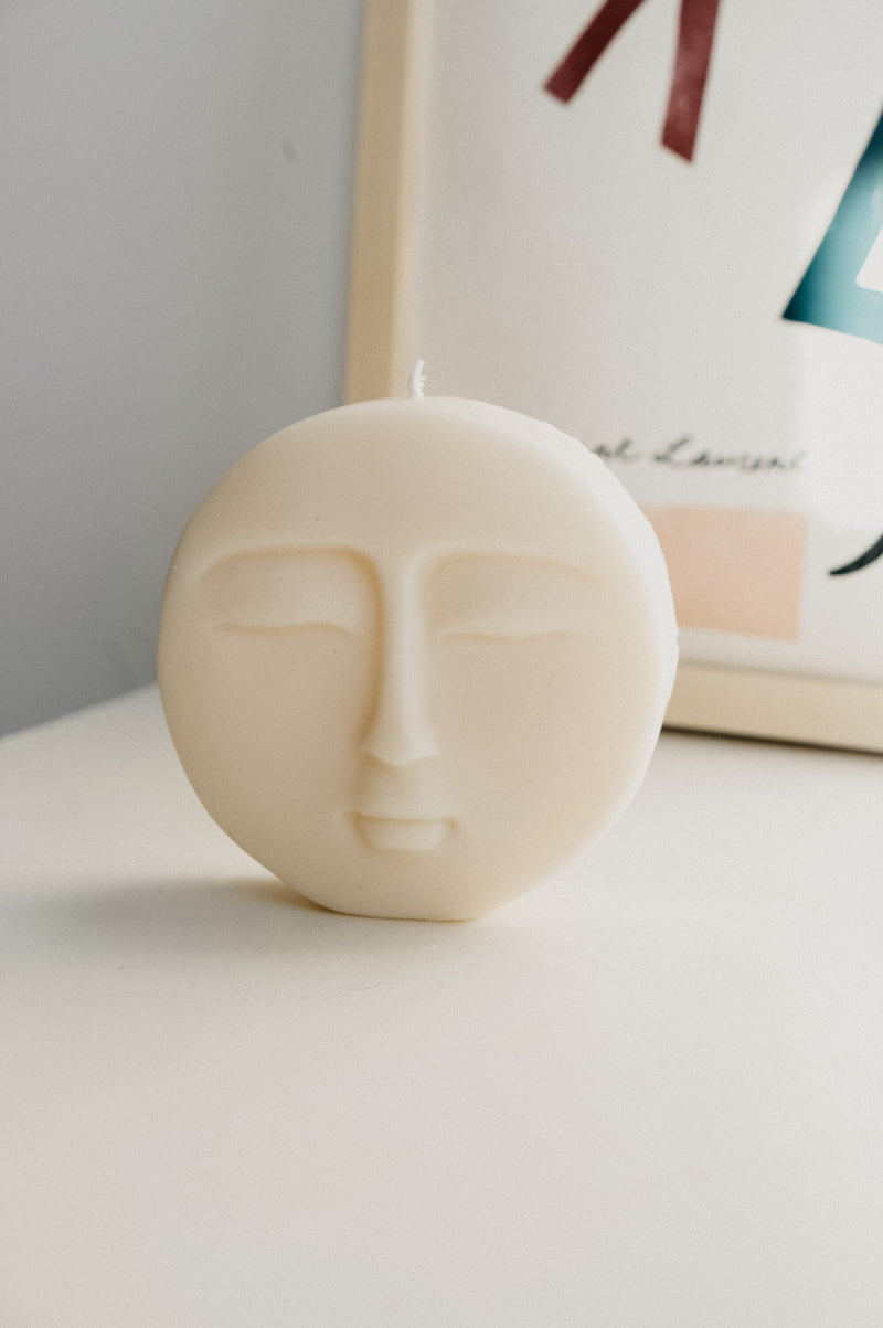 Moon Face Candle Soy Wax Candle.