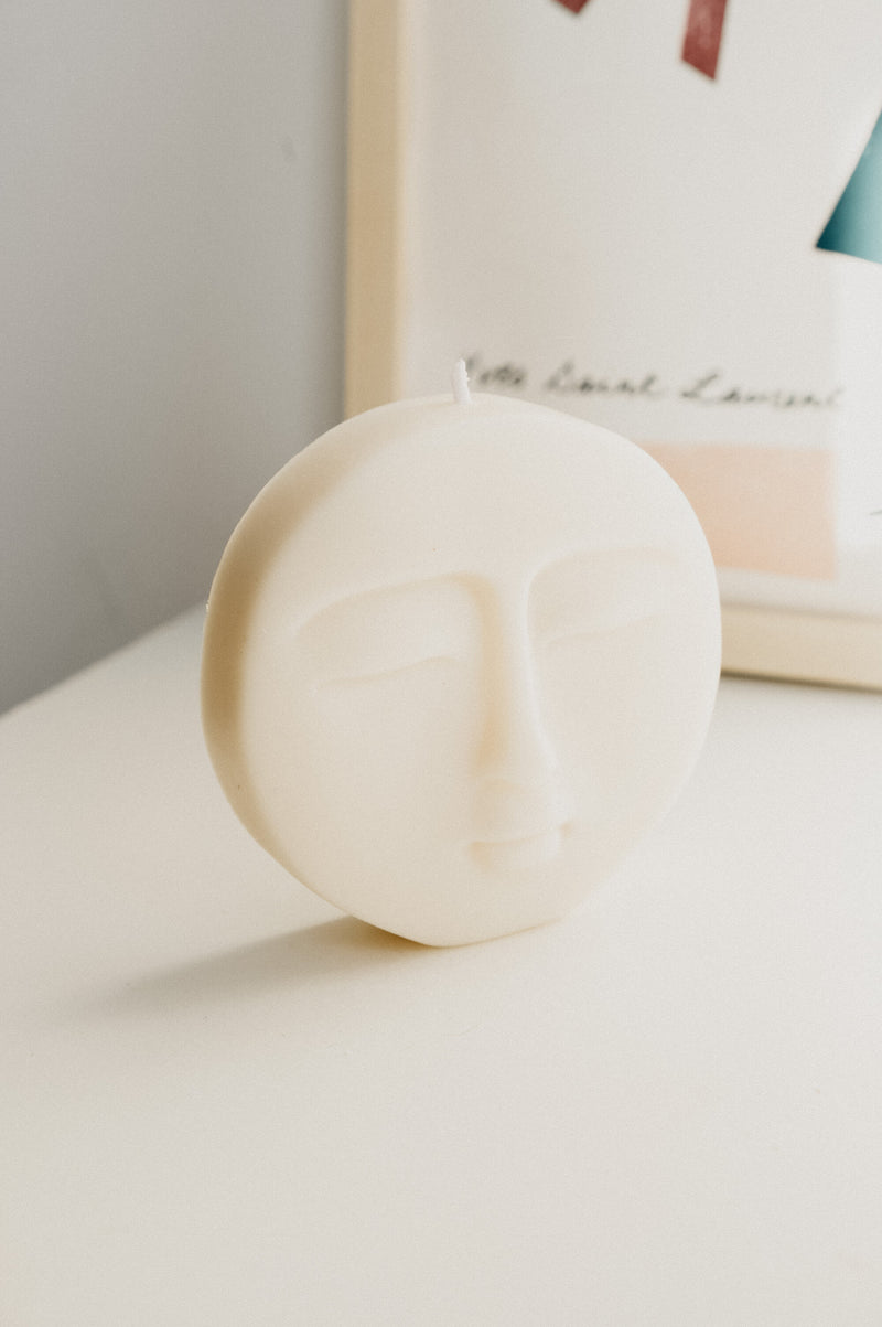 Moon Face Candle Soy Wax Candle.