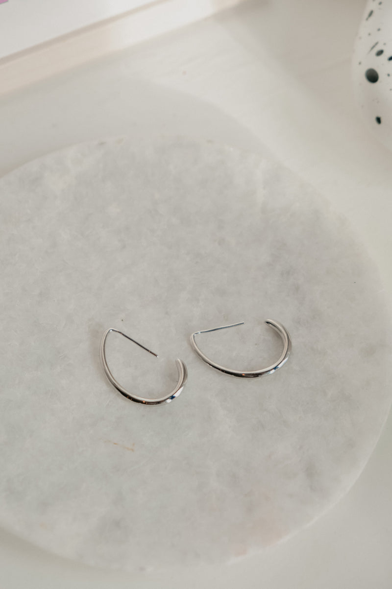 Jorja Silver Teardrop Hoop Earrings