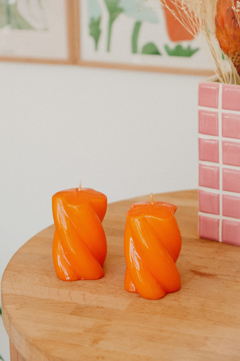 Orange Twisted Chunky Candle