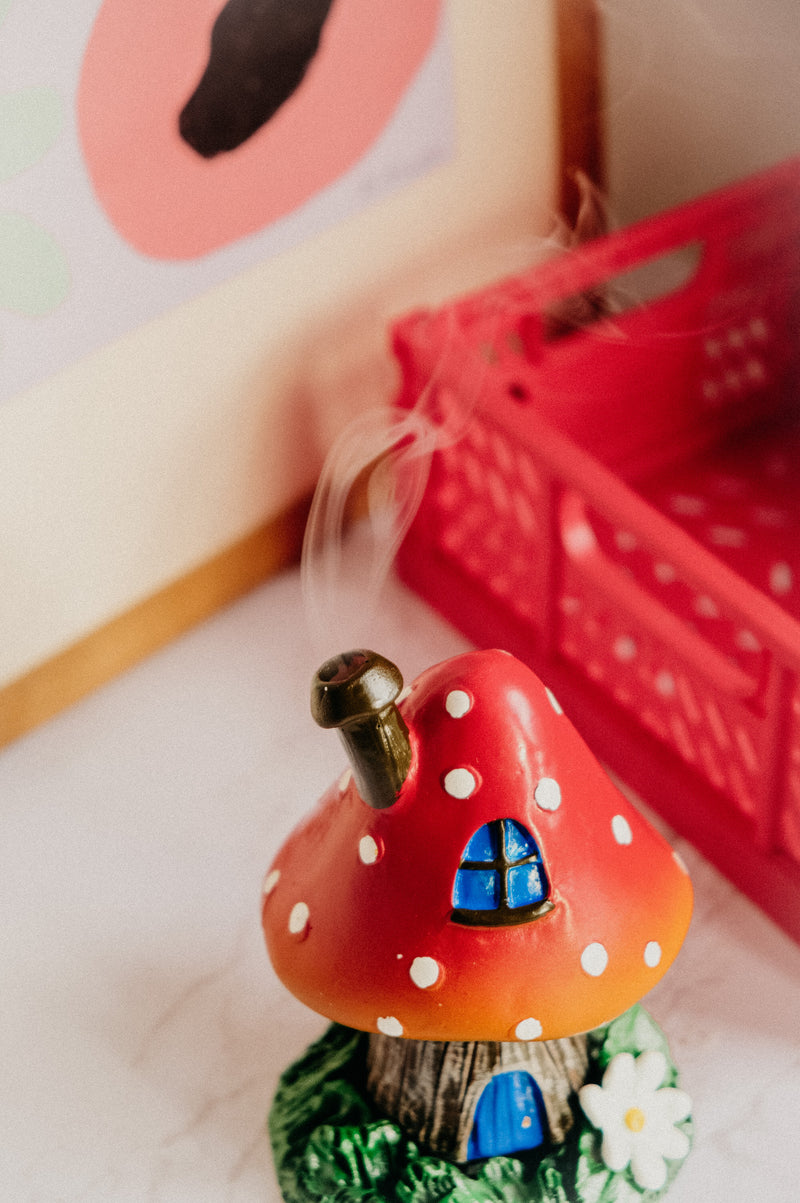 Mushroom House Incense Cone Burner