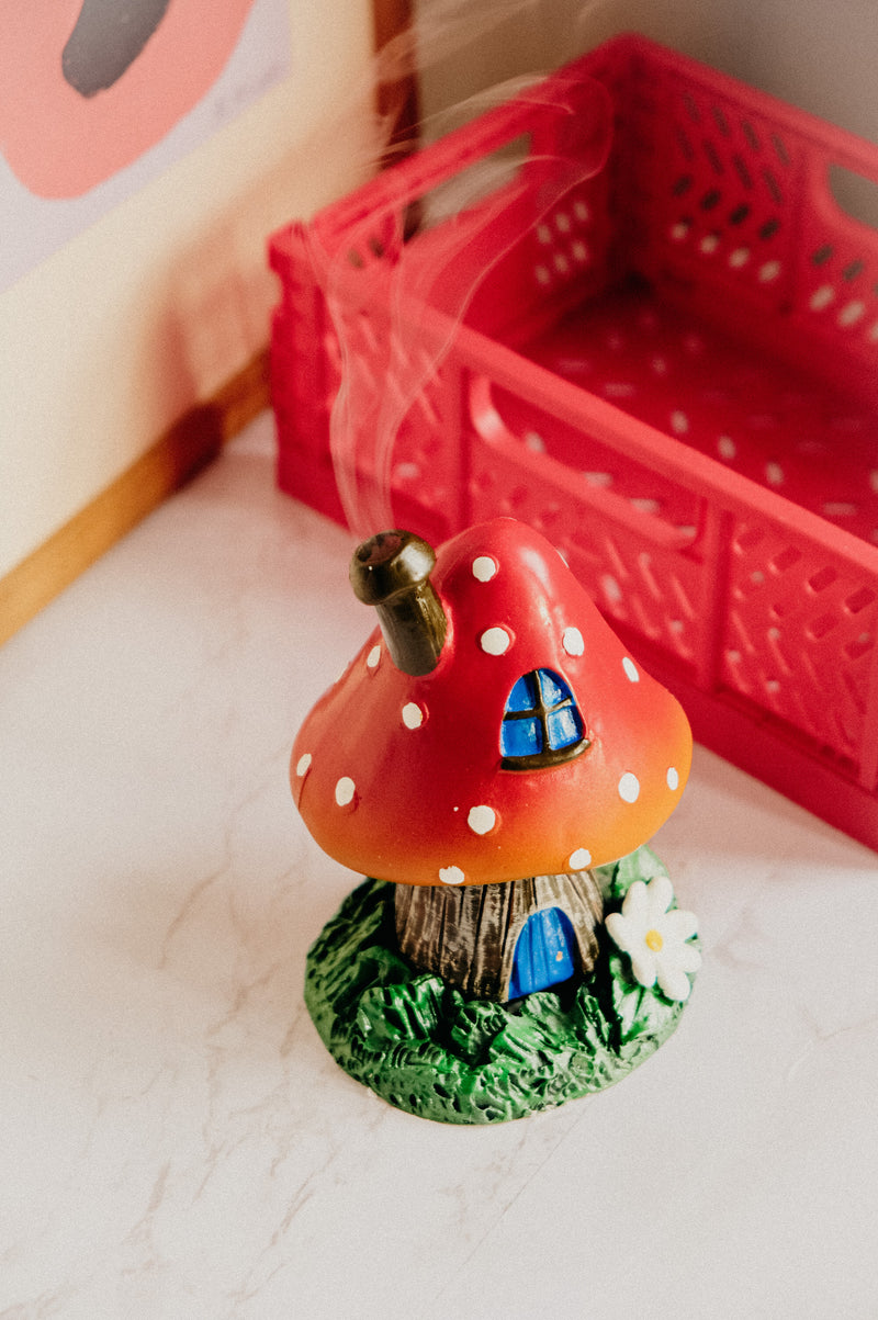 Mushroom House Incense Cone Burner