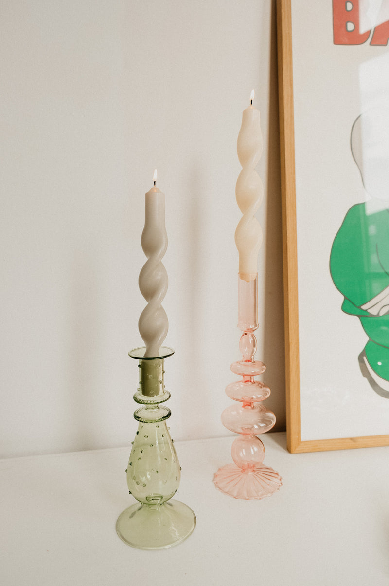 Hand-dipped Twisted Pillar Candle