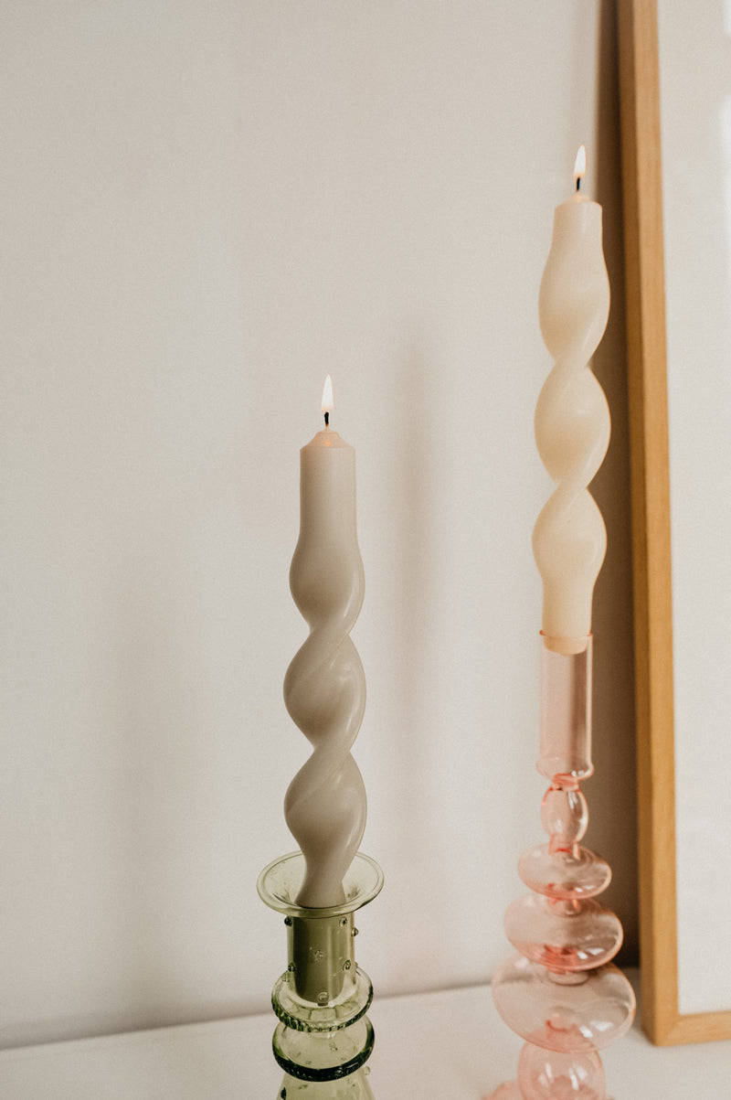 Hand-dipped Twisted Pillar Candle