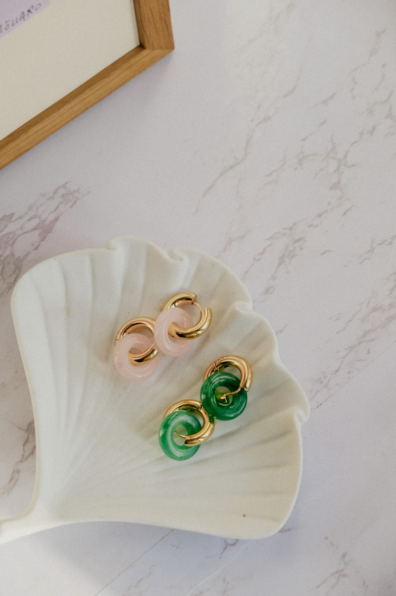 Liv Acetate Donut Gold Hoop Earrings