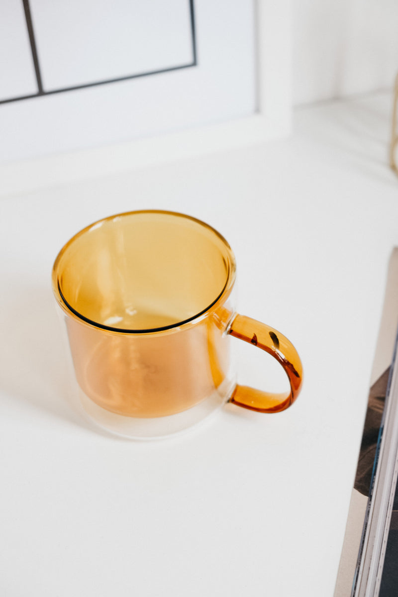 Monica Double Layered Mug - available in Green, Pink, Mustard, Teal, Clear and Grey