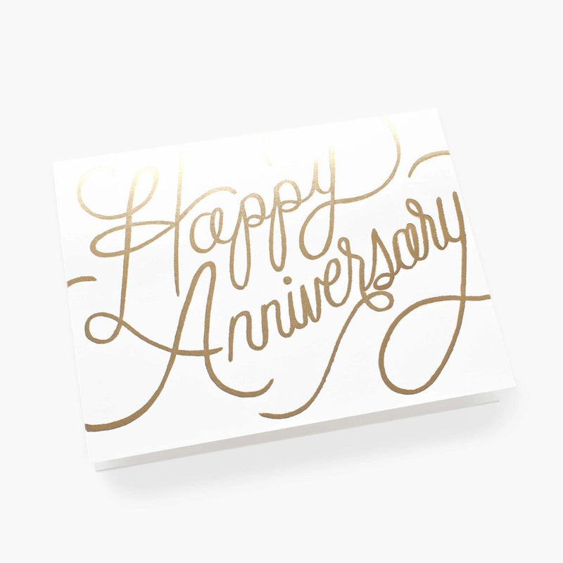 Happy Anniversary Love Gold Foil Greeting Gift Card