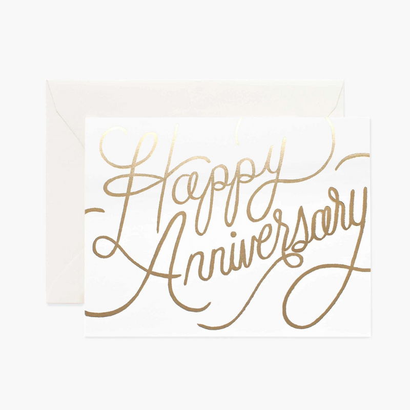 Happy Anniversary Love Gold Foil Greeting Gift Card