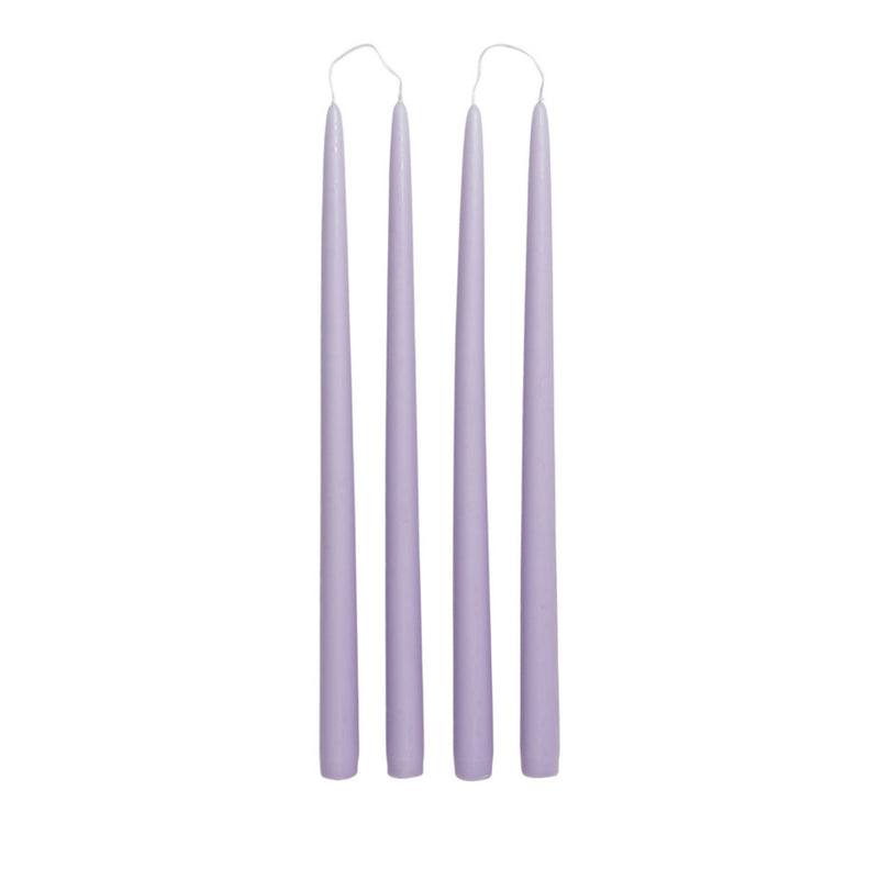 Lilac Danish Tapered Pillar Candles - Set of 4