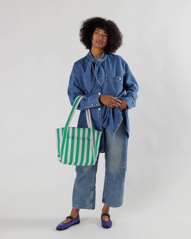 Green and Pink Cloud Puffy Tote Bag