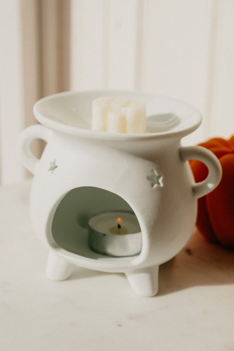 Moon and Star Cauldron Wax Melt Burner