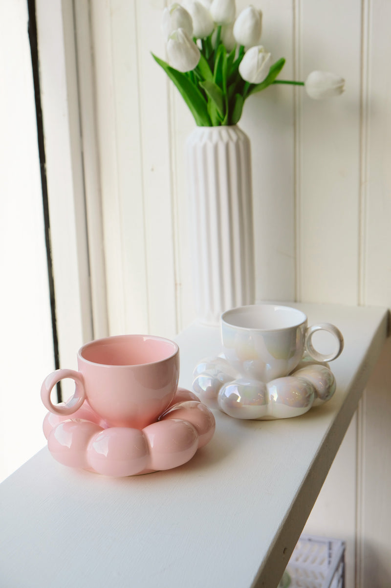 Candace Fluffy Cloud Plate and Coffee Set