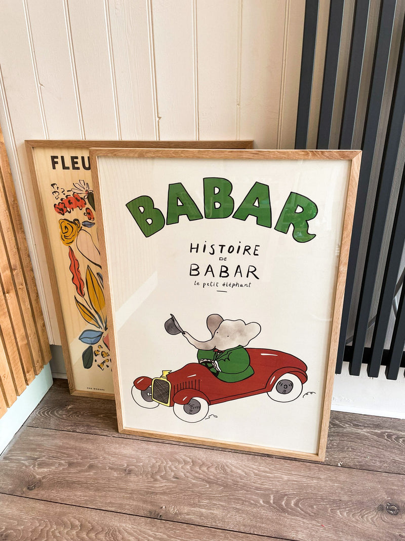 Babar Classic Car Artwork Print 50cm x 70cm