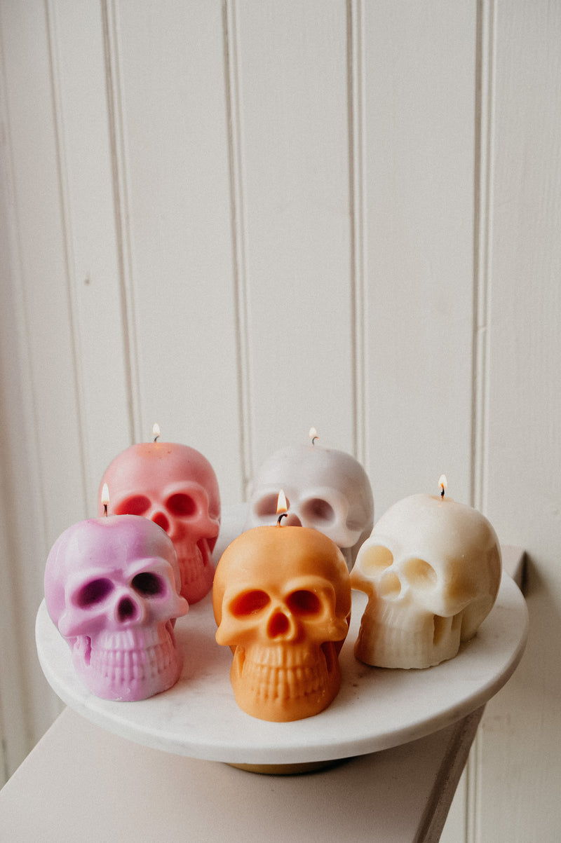 Skull Halloween Autumn Pastel Soy Wax Candle