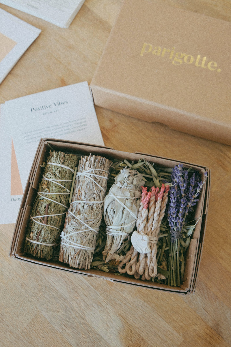 Positive Vibes Smudge Sage and Incense Ritual Kit