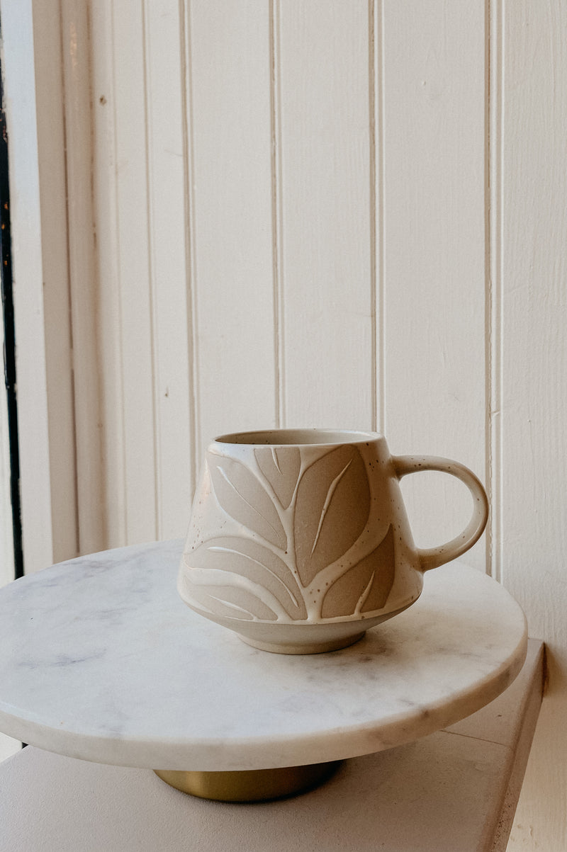 Emilie Flower Stoneware Speckled Mug