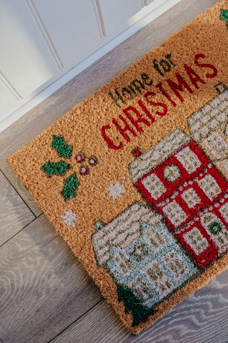 Home for Christmas Festive Door Mat