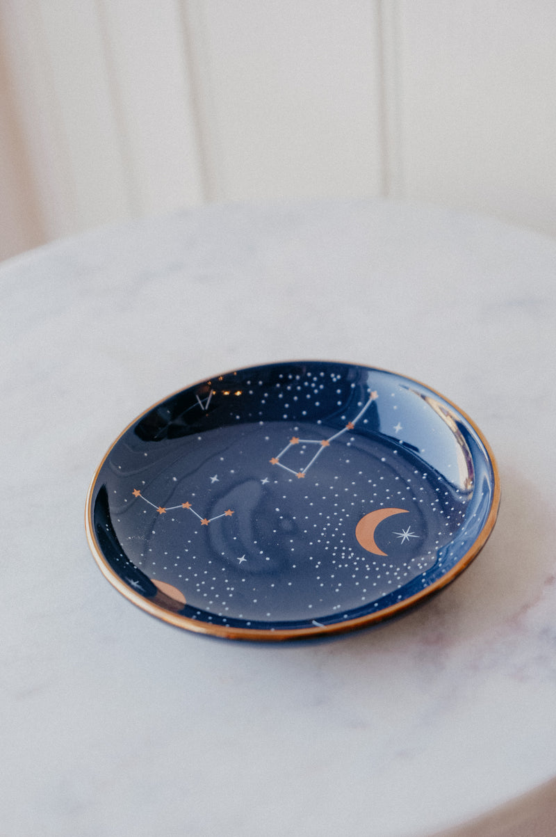 Juni Celestial Blue Moon and Star Trinket Jewellery Dish