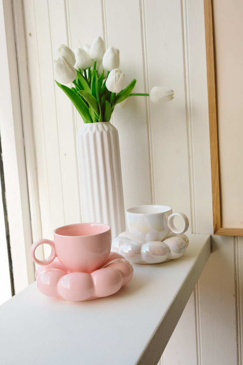 Candace Fluffy Cloud Plate and Coffee Set