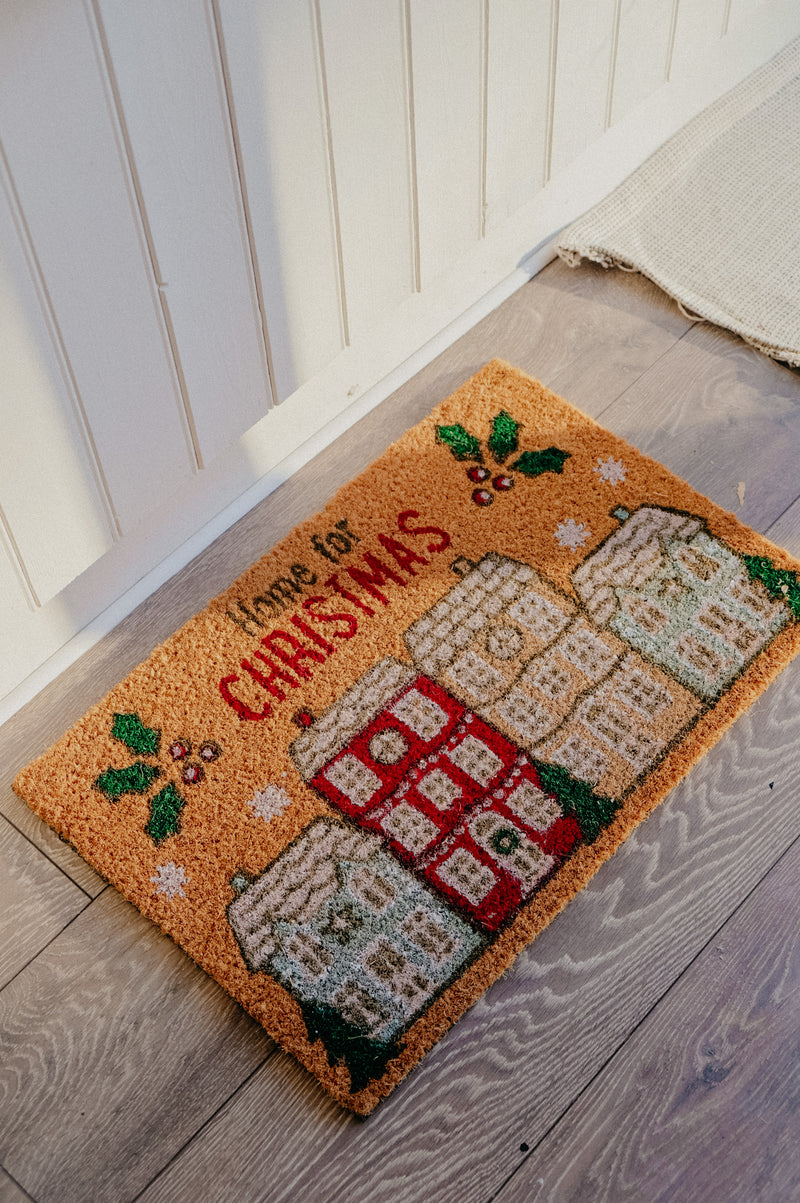 Home for Christmas Festive Door Mat