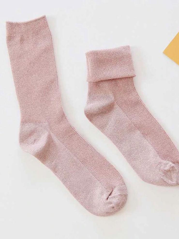 Max Pink Glitter Ankle Socks